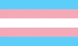Drapeau composé d’étroites bandes horizontales : une bande blanche au centre et des bandes rose pâle et bleu pâle symétriquement au-dessus et en dessous.