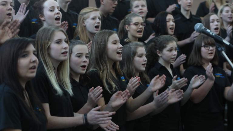 Une chorale de plus d’une vingtaine de jeunes choristes.