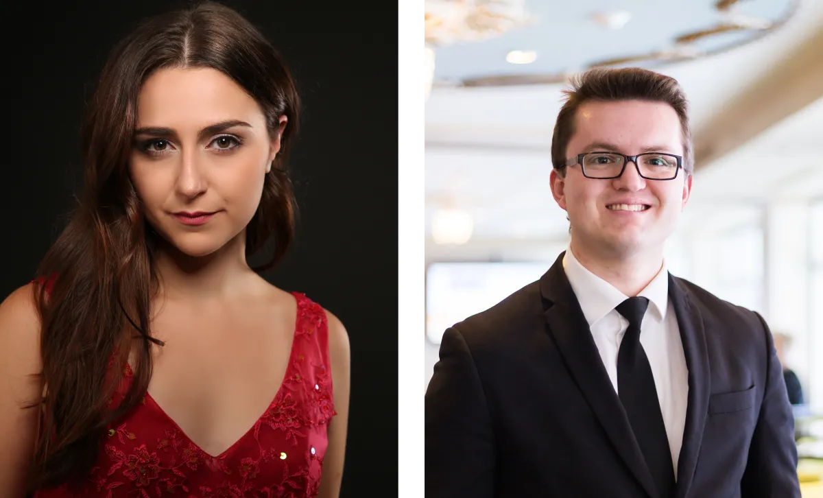 Portrait d’une femme et portrait d’un homme.