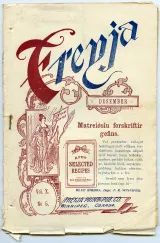 La couverture d’un numéro du magazine Freyja. La couverture est imprimée à l’encre bleue et rouge sur papier blanc. L’écriture sur la couverture est principalement en islandais, bien qu’il y ait aussi une petite quantité d’anglais. Sur le côté gauche de la couverture se trouve le dessin d’une femme tenant une bannière.