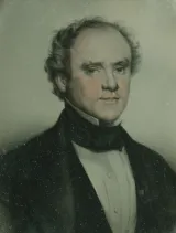 Une peinture de Joseph Howe. Il porte un complet foncé et une chemise blanche.