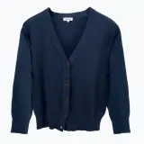 Un gilet bleu ordinaire à boutons.