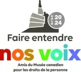 Logo: Gala 2024 Faire entendre nos voix amis du Musée canadien pour les droits de la personne