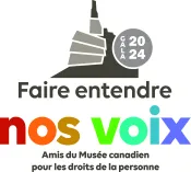 Logo: Gala 2024 Faire entendre nos voix amis du Musée canadien pour les droits de la personne