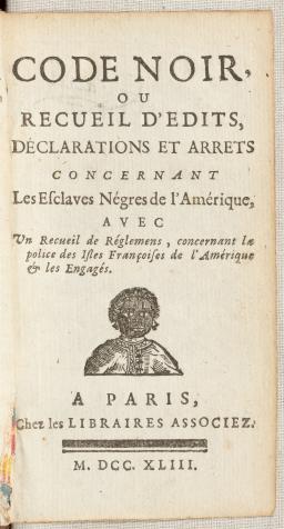 La couverture d’un livre ancien, écrit en français et illustré d’une caricature en buste d’une personne noire.