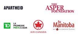 Logos : l’Apartheid Museum, la Fondation Asper, le Groupe Banque TD, Air Canada et Voyage Manitoba. 