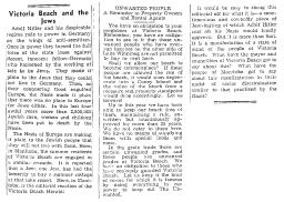 Une coupure du Winnipeg Free Press qui dénonce la discrimination raciale dans un éditorial du Victoria Beach Herald.