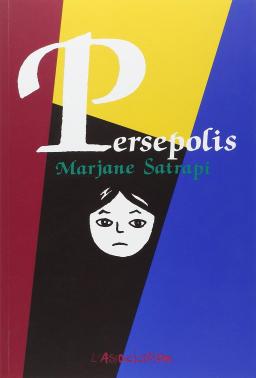 La couverture d’un roman illustré intitulé « Persepolis », qui montre le visage d’une jeune femme.