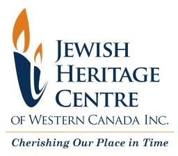 Logo Jewish Heritage Centre of Western Canada INC cherishing our place in time logo